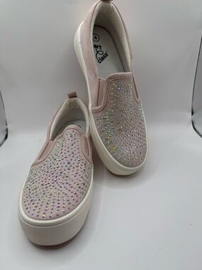 art class Blush Pink Slip-On Rhinestone Platform Sneakers